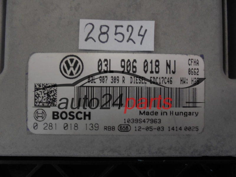 Sterownik silnika Volkswagen 0281018139 03L906018NJ – zdjęcie 2