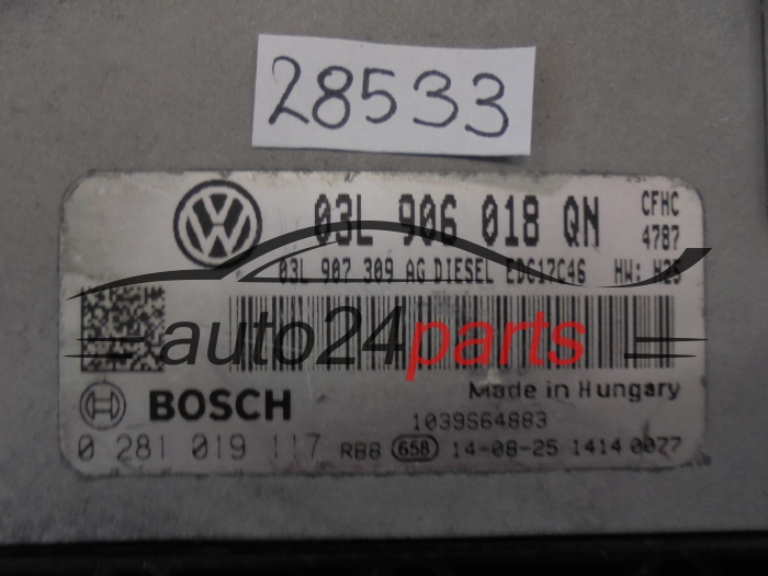 KOMPUTER STEROWNIK SILNIKA SKODA 0281019117 03L906018QN EDC17C46