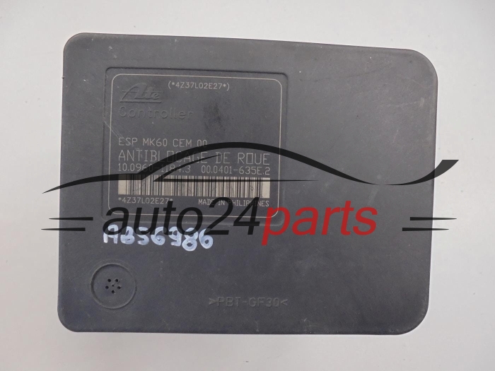 ABS POMPA I STEROWNIK CITROEN PEUGEOT 9663703980, 10.0399-2974.4, 10039929744, 10.0960-1184.3, 10096011843