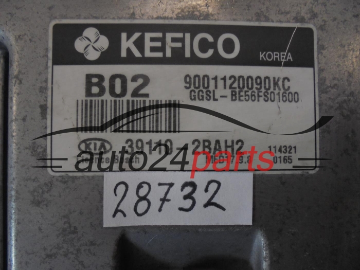 KOMPUTER STEROWNIK SILNIKA KIA SPORTAGE 39110-2BAH2, 391102BAH2, 9001120090KE, B02