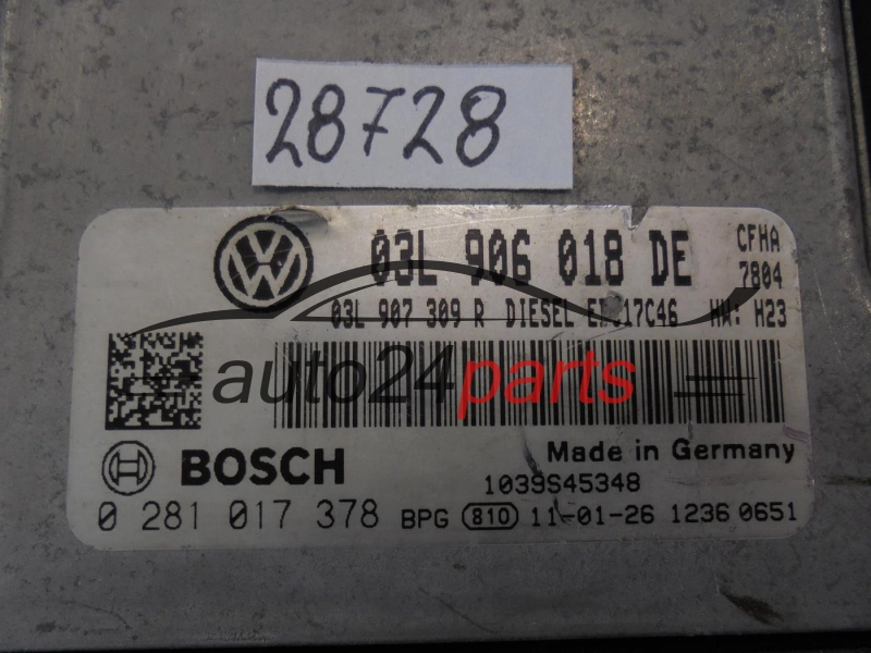 VOLKSWAGEN 0281017378 03L906018DE EDC17C46