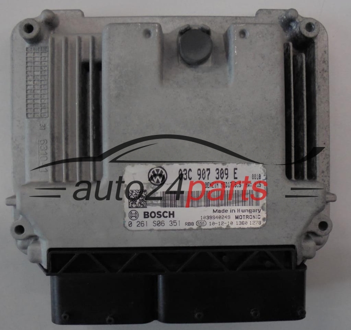 ECU ENGINE CONTROLLER VW VOLKSWAGEN BOSCH 0261S06351, 0 261 S06 351, 03C907309E, 03C 907 309 E