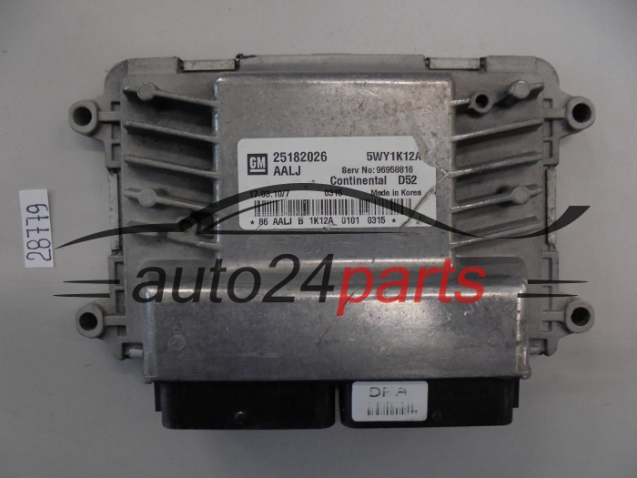 Sterownik silnika CHEVROLET SPARK 1.2 GM 25182026 AALJ CONTINENTAL 5WY1K12A D52 - 28779 28798