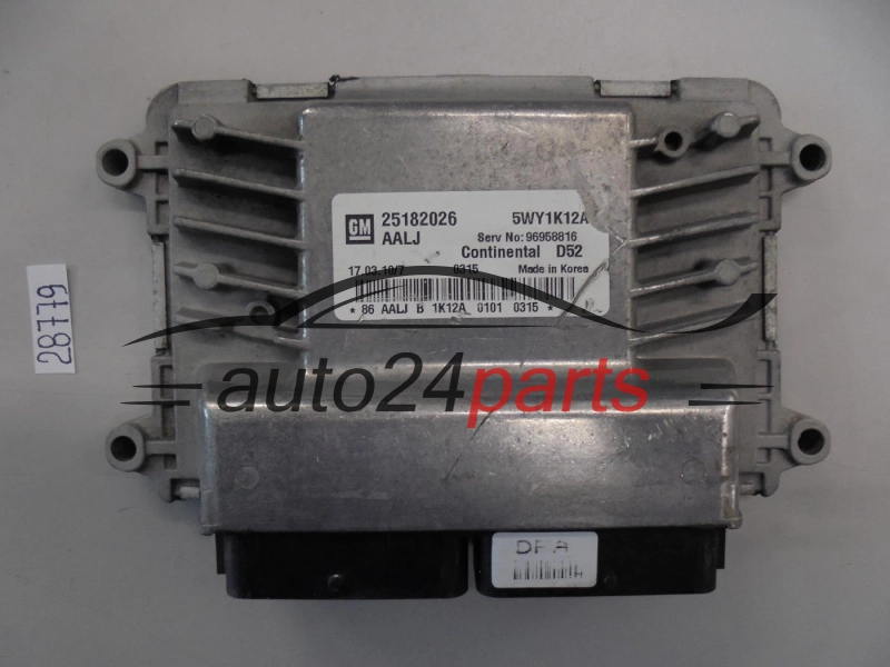 Centralita de motor CHEVROLET SPARK 1.2 GM 25182026 AALJ CONTINENTAL 5WY1K12A D52