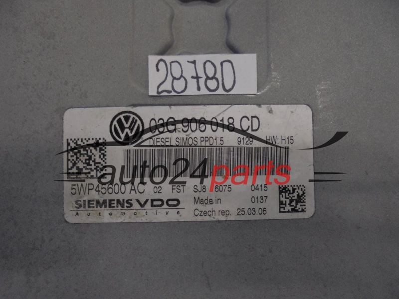 Sterownik silnika Volkswagen Passat 2.0 TDI 5WP45600AC 03G906018CD – zdjęcie 2