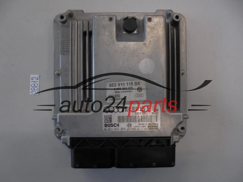 KOMPUTER STEROWNIK SILNIKA AUDI A4 2.0 TFSI 8E0910115B, 8E0 910 115 B, 8E0910115J, 8E0 910 115 J, BOSCH 0261S02096, 0 261 S02 096