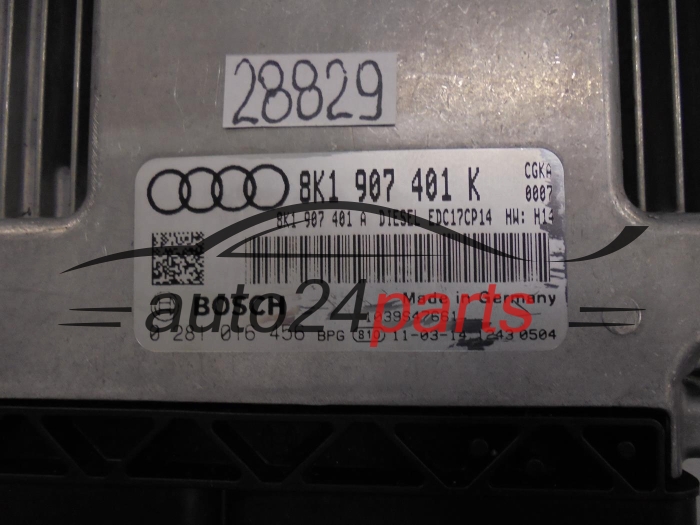 KOMPUTER STEROWNIK SILNIKA AUDI A4, A5 2.7 TDI, BOSCH 0 281 016 456, BOSCH 0281016456, 8K1 907 401 K, 8K1907401K, 8K1907401A