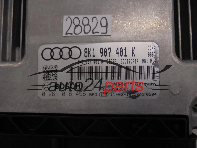 KOMPUTER STEROWNIK SILNIKA AUDI A4, A5 2.7 TDI, BOSCH 0 281 016 456, BOSCH 0281016456, 8K1 907 401 K, 8K1907401K, 8K1907401A