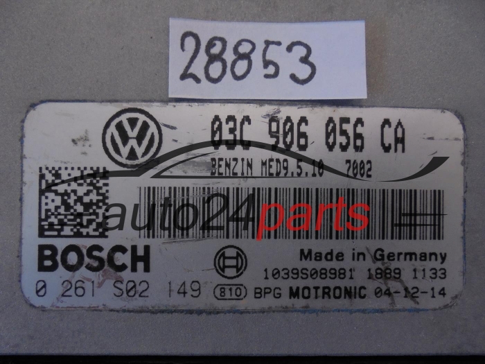 Μονάδα Ελέγχου Κινητήρα VOLKSWAGEN 0261S02149 03C906056CA MED9.5.10