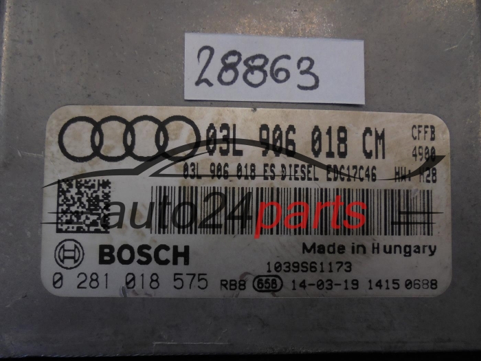 Komputer sterownik silnika Audi 0281018575 03L906018CM EDC17C46