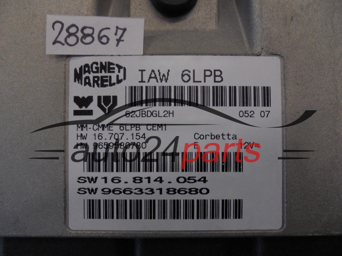 Calculateur Moteur PEUGEOT 307 407 2.0  IAW6LPB  IAW 6LPB  9663318680