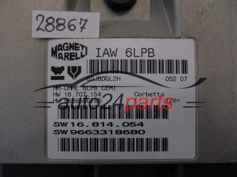 ECU Engine Controller PEUGEOT 307 407 2.0  IAW6LPB  IAW 6LPB  9663318680