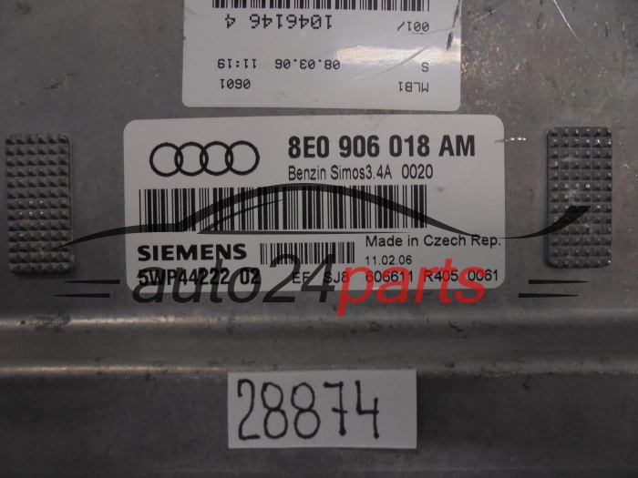 KOMPUTER STEROWNIK SILNIKA AUDI 8E0906018AM 5WP44222 02