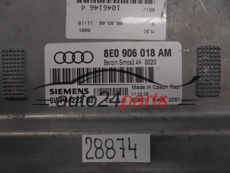Sterownik silnika Audi 5WP4422202 8E0906018AM – zdjęcie 2