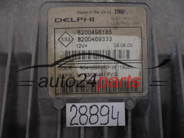 Sterownik silnika Renault Clio 1.5 DCI R0410B027D 8200498185 – zdjęcie 2