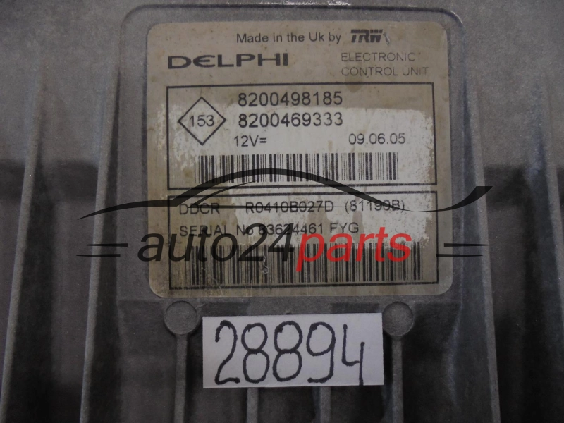 Sterownik silnika Renault Clio 1.5 DCI R0410B027D 8200498185 – zdjęcie 2
