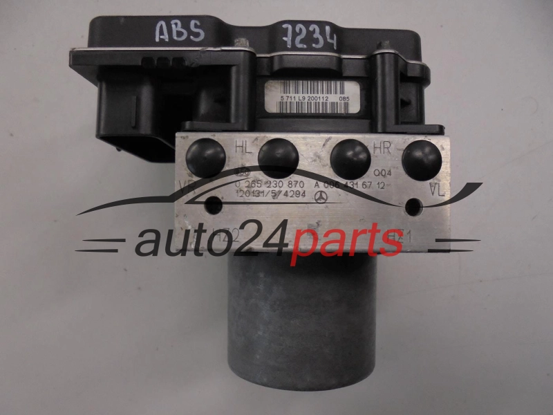 ABS Pumpe und steuergerat MERCEDES W169 W245 BOSCH 0 265 230 870, 0265230870, A 006 431 67 12, A0064316712, 0 265 951 352, 0265951352