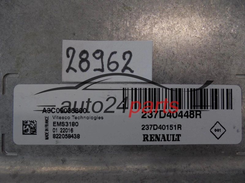 Calculateur Moteur RENAULT 237D40448R A3C09036800