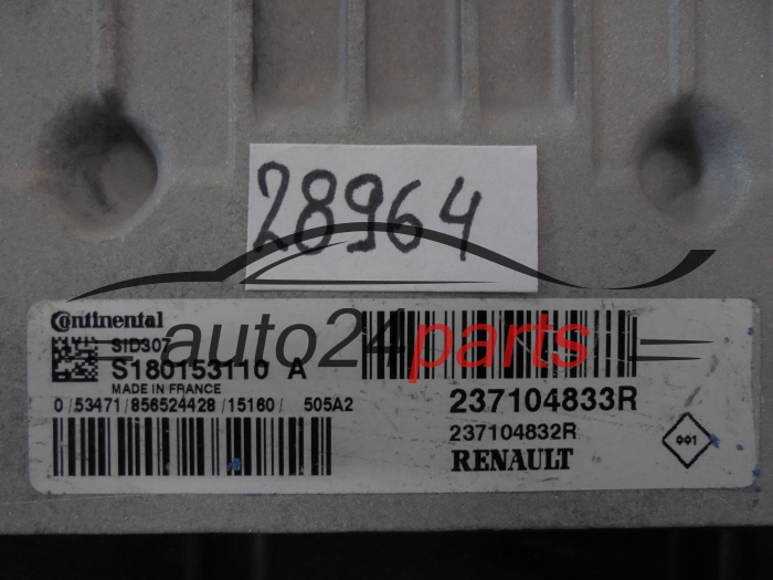 Centralina do motore RENAULT 237104833R S180153110A SID307