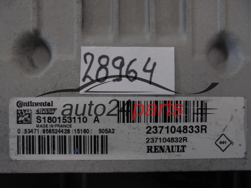 Centralina do motore RENAULT 237104833R S180153110A SID307
