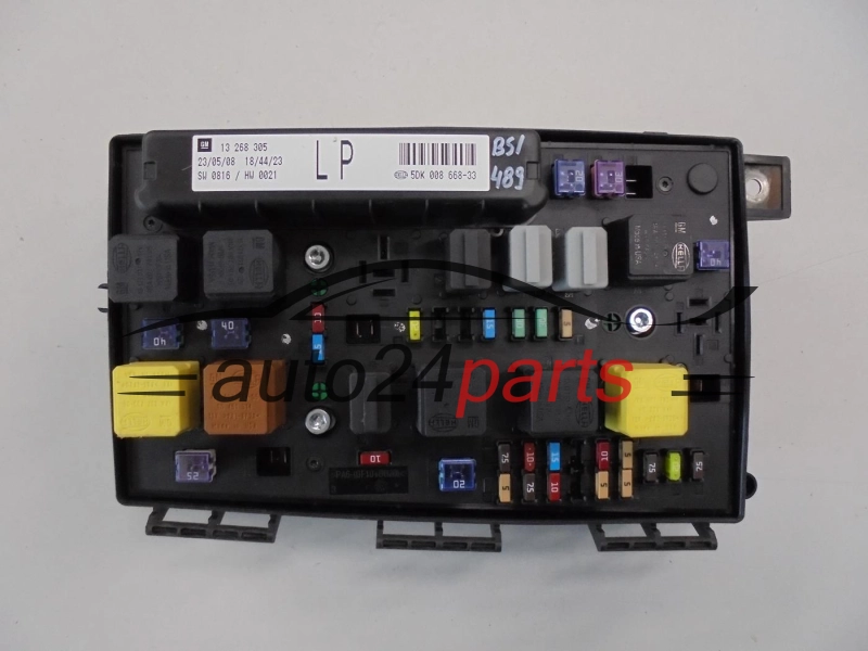 SKRZYNKA ELEKTRYCZNA PRZEKAŻNIKÓW I BEZPIECZNIKÓW MODUŁ NADWOZIA CENTRALKA KOMFORTU BSI OPEL ASTRA H ZAFIRA B GM 13 268 305 LP, 13268305 LP, 5DK008668-33, 5DK00866833