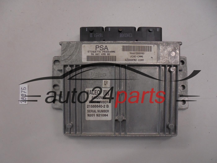 KOMPUTER STEROWNIK SILNIKA PEUGEOT 1.4 84820V10, 21586640-2 B, 96 661 498 80, 9666149880, 9660388980
