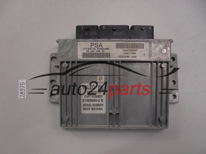 KOMPUTER STEROWNIK SILNIKA PEUGEOT 1.4 84820V10, 21586640-2 B, 96 661 498 80, 9666149880, 9660388980