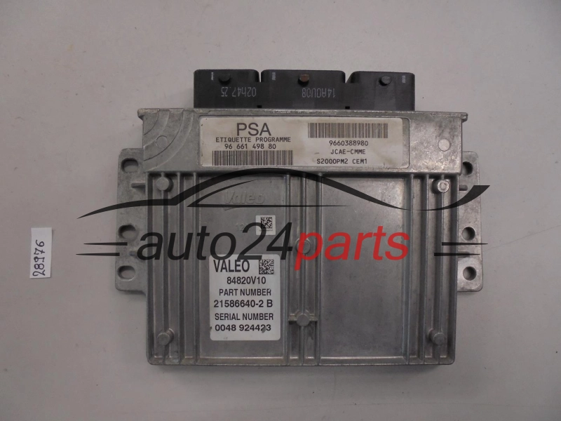 KOMPUTER STEROWNIK SILNIKA PEUGEOT 1.4 84820V10, 21586640-2 B, 96 661 498 80, 9666149880, 9660388980