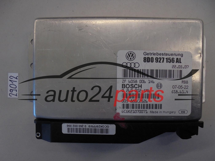 STEROWNIK SKRZYNI AUTOMATYCZNEJ AUDI VOLKSWAGEN BOSCH 0 260 002 596, 0260002596, 8D0 927 156 AL, 8D0927156AL, ZF 6058 006 138, ZF6058006138