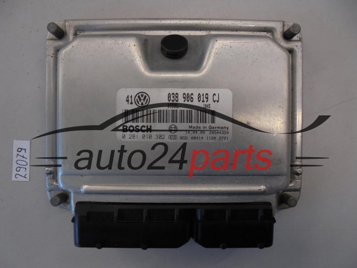KOMPUTER STEROWNIK SILNIKA VW VOLKSWAGEN GOLF BORA 1.9 TDI AJM 038906019CJ, 038 906 019 CJ, BOSCH 0 281 010 302, 0281010302