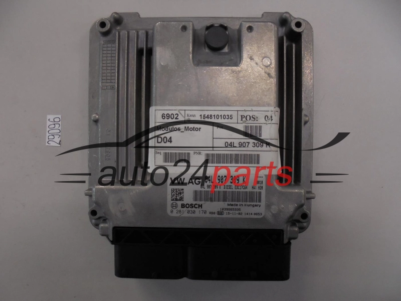 KOMPUTER STEROWNIK SILNIKA VW VOLKSWAGEN CADDY 2.0 TDI BOSCH 0 281 030 170, 0281030170, 04L 907 309 K, 04L907309K, EDC17C64