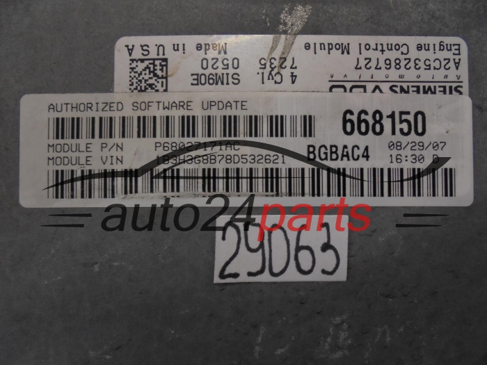 JEEP P68027171AC A2C53286727 668150