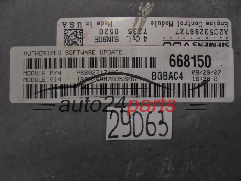 JEEP P68027171AC A2C53286727 668150