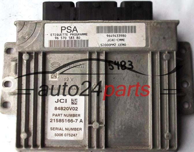 MOTORSTEUERGERÄT ECU STEUERGERÄT CITROEN C2 1.4 Sagem 21585166-7 A,  PSA 96 570 183 80