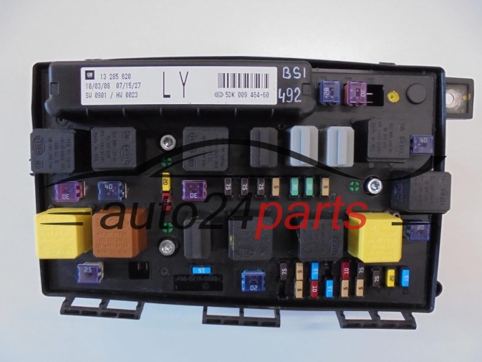 SKRZYNKA ELEKTRYCZNA PRZEKAŻNIKÓW I BEZPIECZNIKÓW MODUŁ NADWOZIA CENTRALKA KOMFORTU BSI OPEL ASTRA H ZAFIRA B GM 13 285 620 LY, 13285620 LY, HELLA 5DK 009 464-60, 5DK009464-60, 5DK00946460