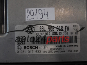 Sterownik silnika Volkswagen Tiguan 2.0 TDI 0281017033 03L906018FA – zdjęcie 2