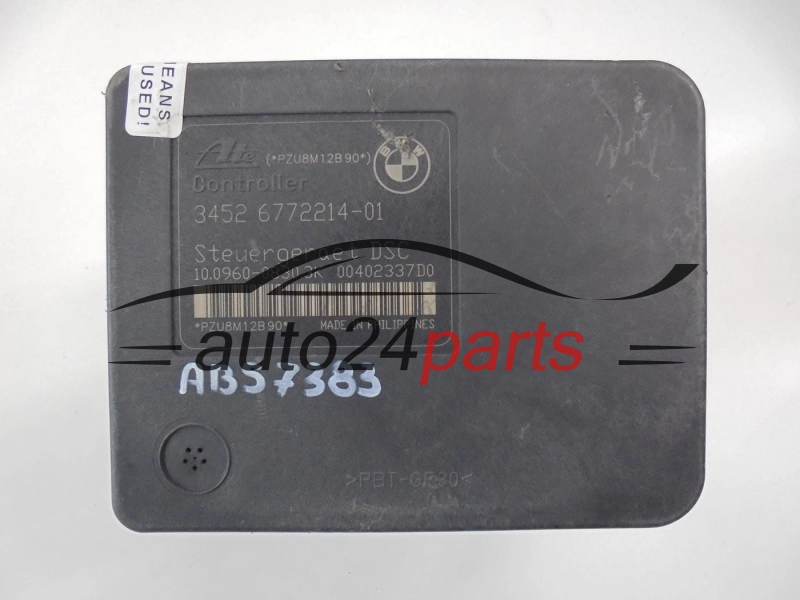 Pompe ABS et calculateur BMW 3451-6772213-01, 3451677221301, ATE 10.0206-0250.4, 10020602504, 3452 6772214-01, 3452677221401, 10.0960-0830.3, 10096008303