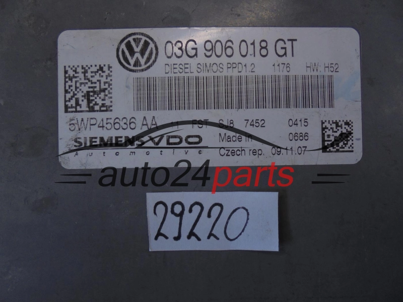 Sterownik silnika Seat Altea 5WP45636 03G906018GT – zdjęcie 2