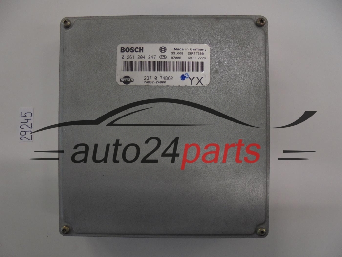 KOMPUTER STEROWNIK SILNIKA NISSAN MICRA 1.3 BOSCH 0 261 204 247, 0261204247, 23710-74B62, 2371074B62, 74B62-24800, 74B6224800 YX
