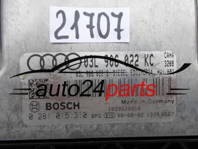 AUDI A4 2.0 TDI BOSCH 0 281 015 310, 0281015310, 03L 906 022 KC, 03L906022KC, 03L 906 022 B, 03L906022B..jpg