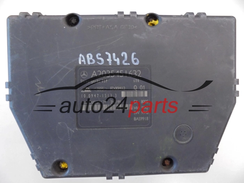 Pompe ABS et calculateur MERCEDES W203 A 004 431 05 12, A0044310512, ATE 10.0204-0290.4, 10020402904, A2035451632, 10.0947-1513.3, 10094715133