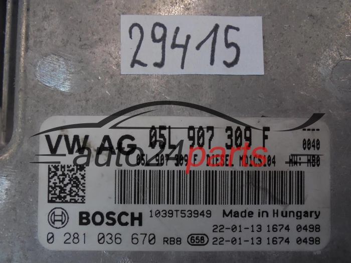 Centralina do motor VOLKSWAGEN 0281036670 05L907309F