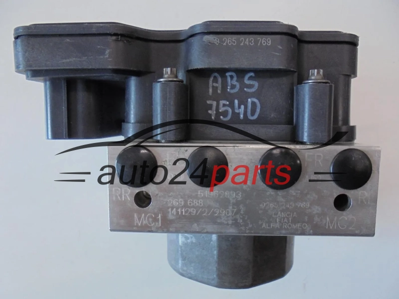Pompa ABS i sterownik Fiat 51962893 0265243769
