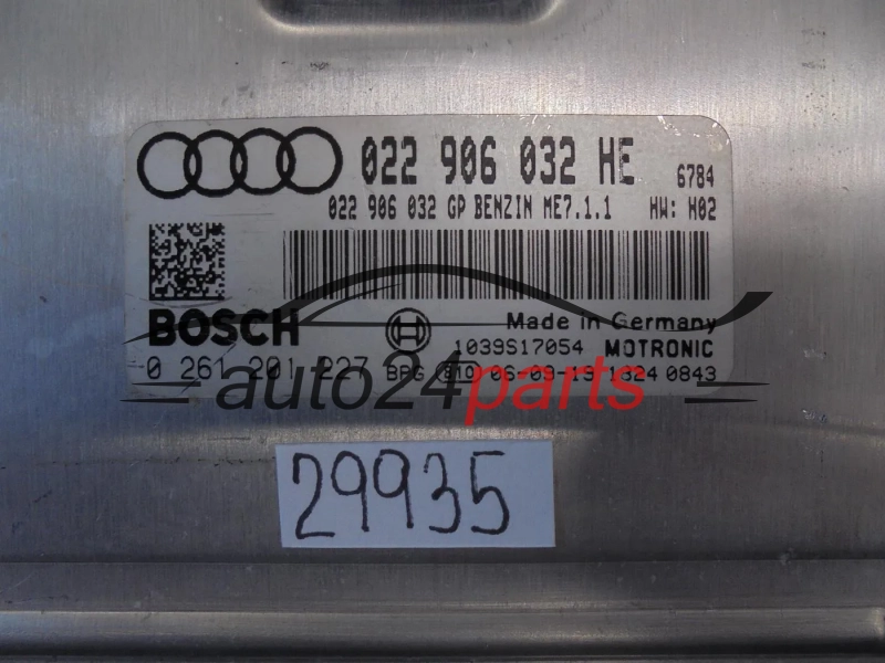 KOMPUTER STEROWNIK SILNIKA AUDI 0261201227 022906032HE ME7.1.1