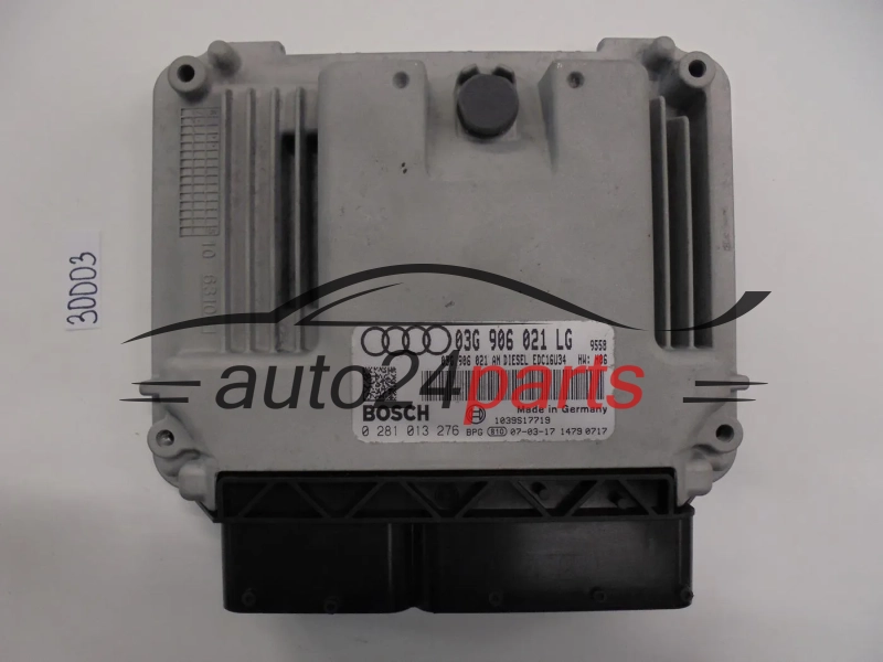 KOMPUTER STEROWNIK SILNIKA AUDI A3 2.0 TDI BOSCH 0 281 013 276, 0281013276, 03G 906 021 LG, 03G906021LG, 03G906021AN, EDC16U34