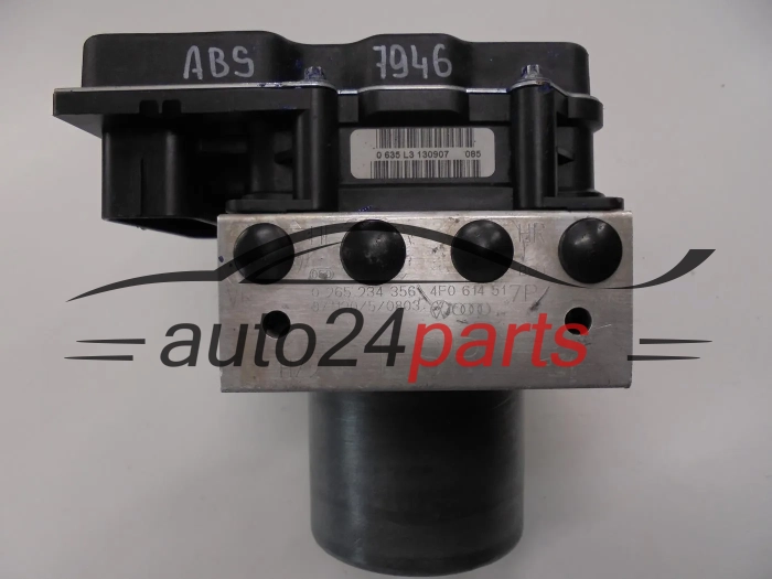 Pompe ABS et calculateur AUDI BOSCH 0 265 234 356, 0265234356, 4F0614517P, 4F0910517P, 0265950487