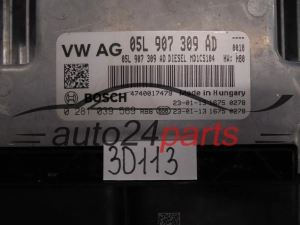 Μονάδα Ελέγχου Κινητήρα   AUDI 05L907309AD 0281039569