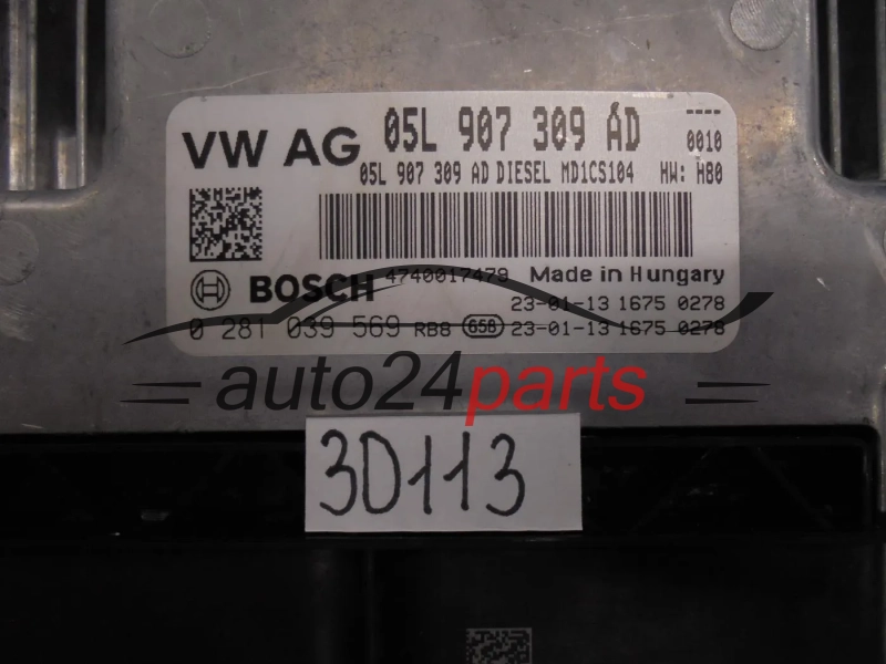 CALCULATEUR MOTEUR   AUDI 05L907309AD 0281039569