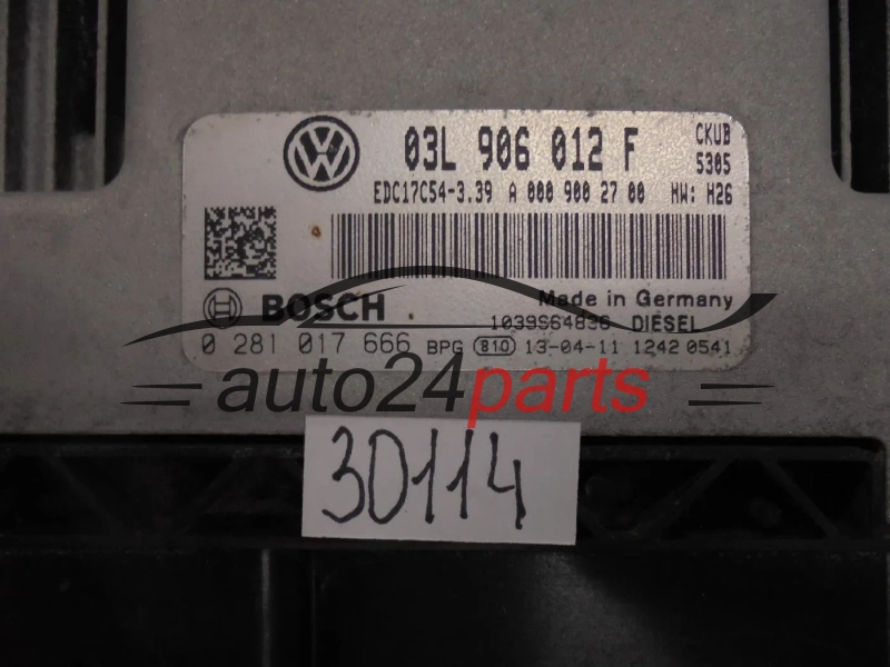 Calculateur Moteur  VOLKSWAGEN CRAFTER 0281017666 03L906012F