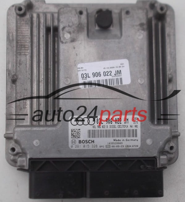 ECU CENTRALITA DE MOTOR AUDI A4 2.0 TDI BOSCH 0 281 015 328, 0281015328, 03L 906 022 JM, 03L906022JM, 03L906022B, EDC17CP14 